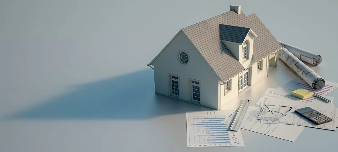 model home and paperwork visual